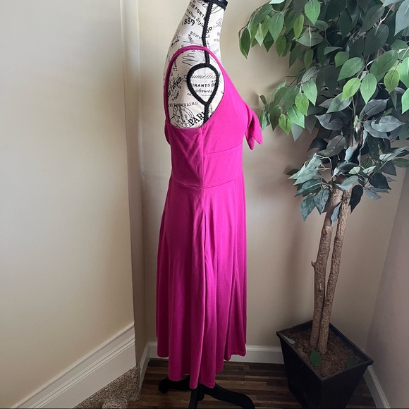 Lulus Haileah Magenta Tie-Front Sleeveless Midi Dress Sz M - Picture 7 of 15